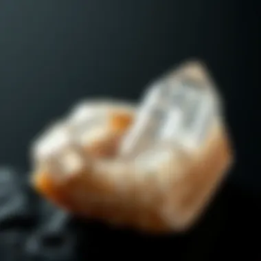 A close-up view of a rare crystal, highlighting its intricate natural patterns and formations.