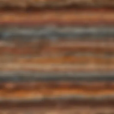 Sedimentary Rock Layers with Color Variations A close-up view of sedimentary rock layers showcasing color variations.