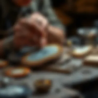 Artisan crafting unique agate stone jewelry