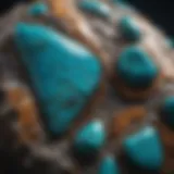 Close-up of turquoise stone showcasing its vivid colors and unique textures