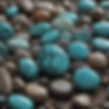 A variety of turquoise stones from different geographic origins