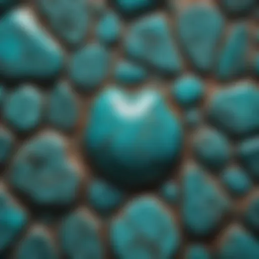 Close-up of high-quality turquoise showcasing its vibrant color and unique matrix patterns