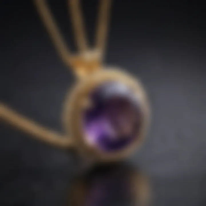 An elegant amethyst pendant set in gold