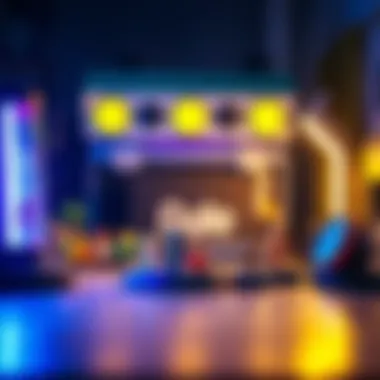 Ultraviolet Light Testing Setup for Collectibles An ultraviolet light testing setup with collectibles on display