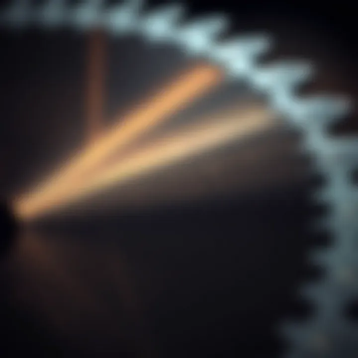 Rock Saw Blade Detail Close-up of a rock saw blade showcasing its sharpness and durability