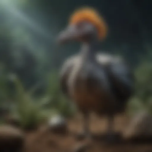 A striking illustration of the Dodo bird, an iconic symbol of extinction