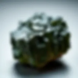 Natural Moldavite gemstones showcasing their unique color and texture