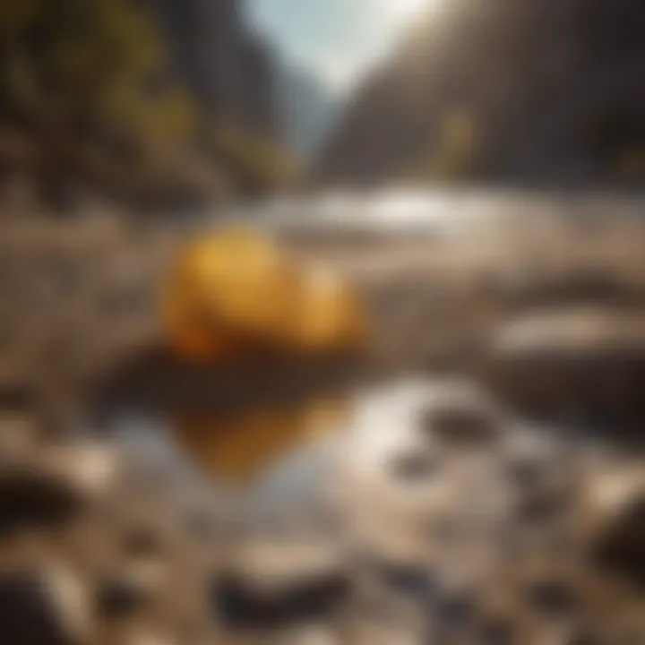 A serene riverbed shimmering under the sun, ideal for gold panning.