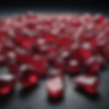 Stunning uncut ruby gemstones