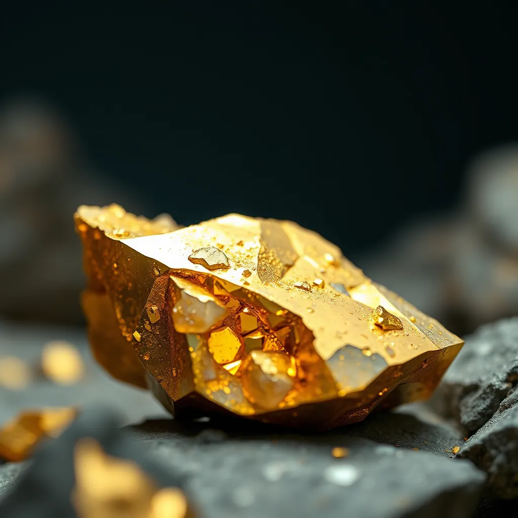 Golden Rocks Revolving Exploring Raw Gold: Formation and Extraction in Rocks